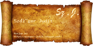 Száger Judit névjegykártya