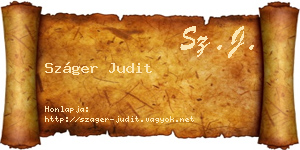 Száger Judit névjegykártya